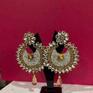 Elegant Gold and Silver Floral Earrings